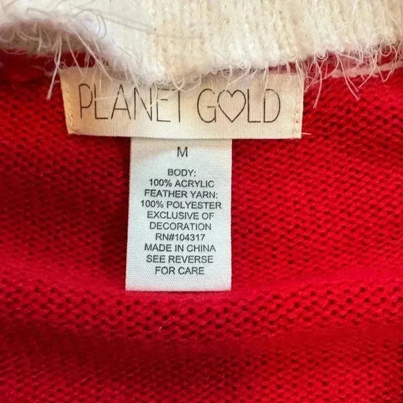 Planet Gold Women’s Long Sleeve Christmas Sweater Size Medium - Picture 3 of 7